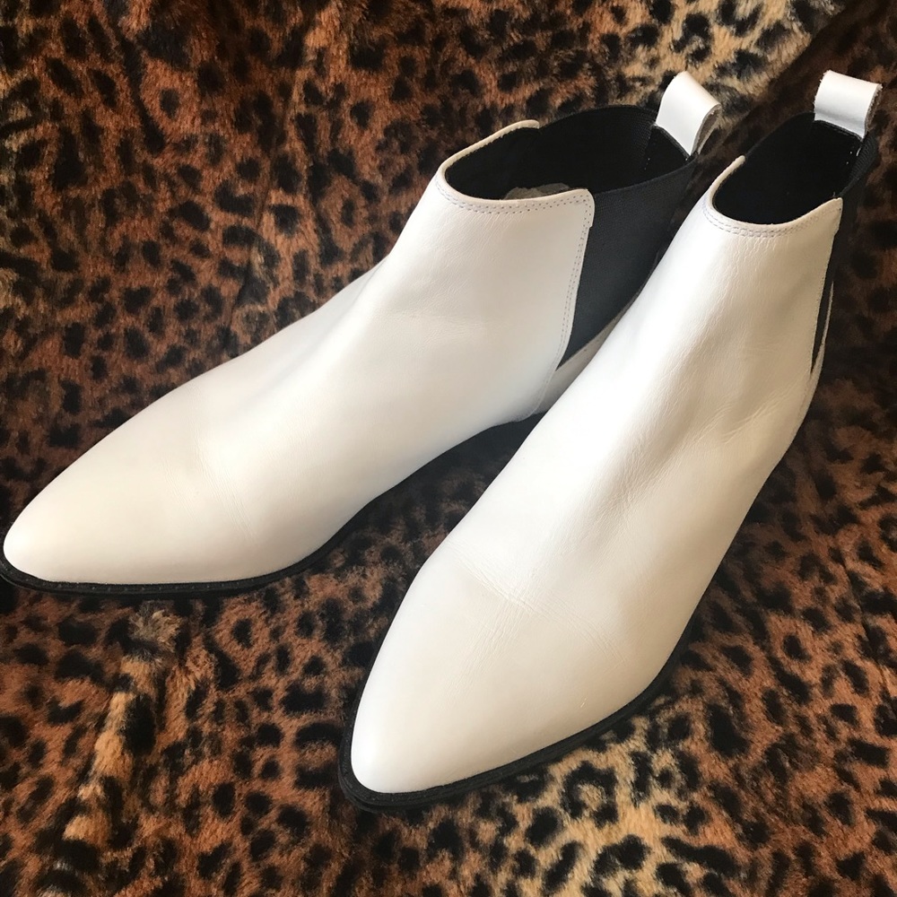 White ankle boots